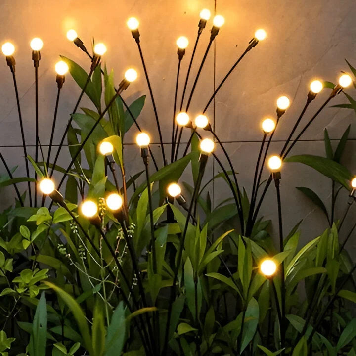 Solar Garden Lights Firefly Flicker & Flexible Stakes