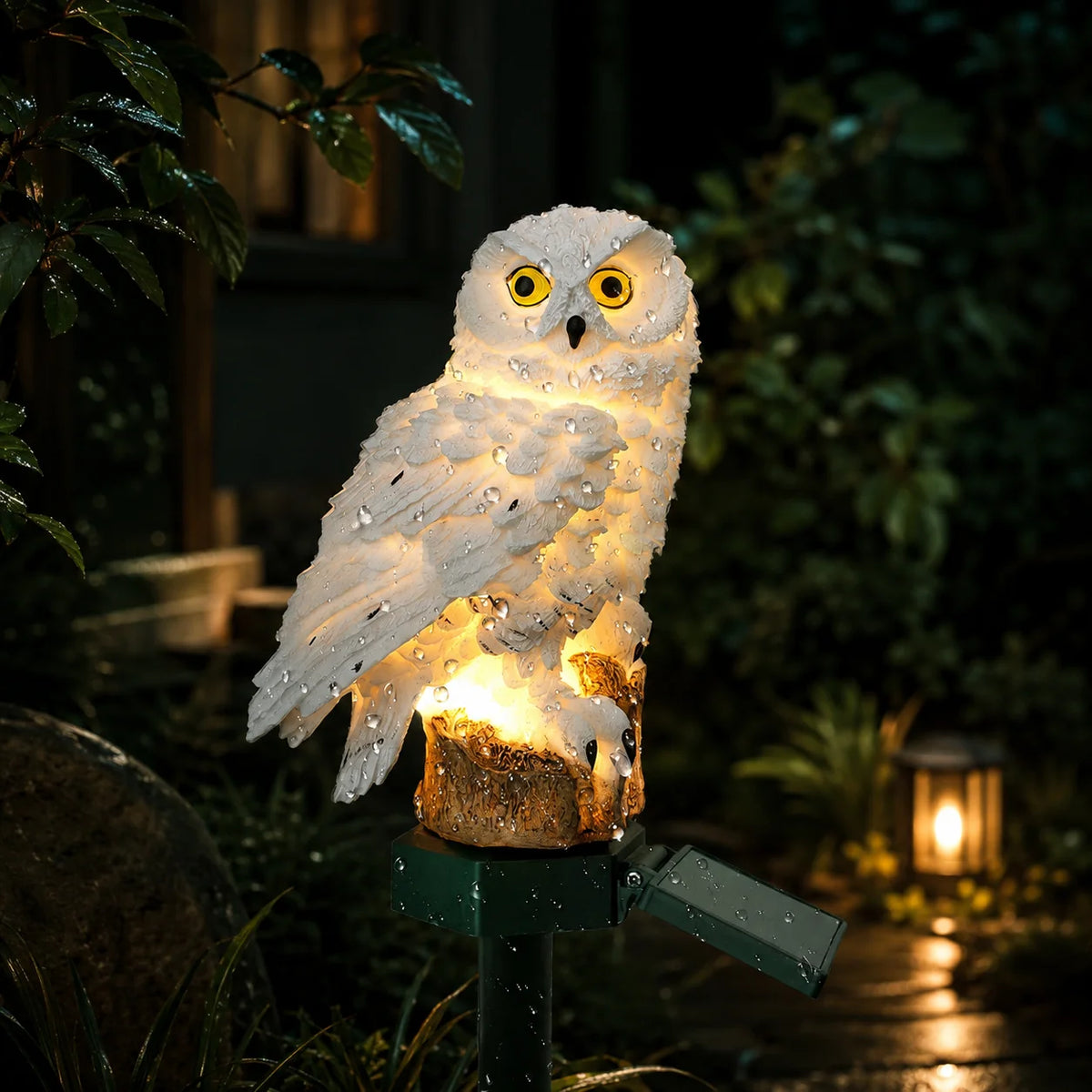 Solar Garden Stake Light Owl-Shaped Warm White & Weather-Resistant