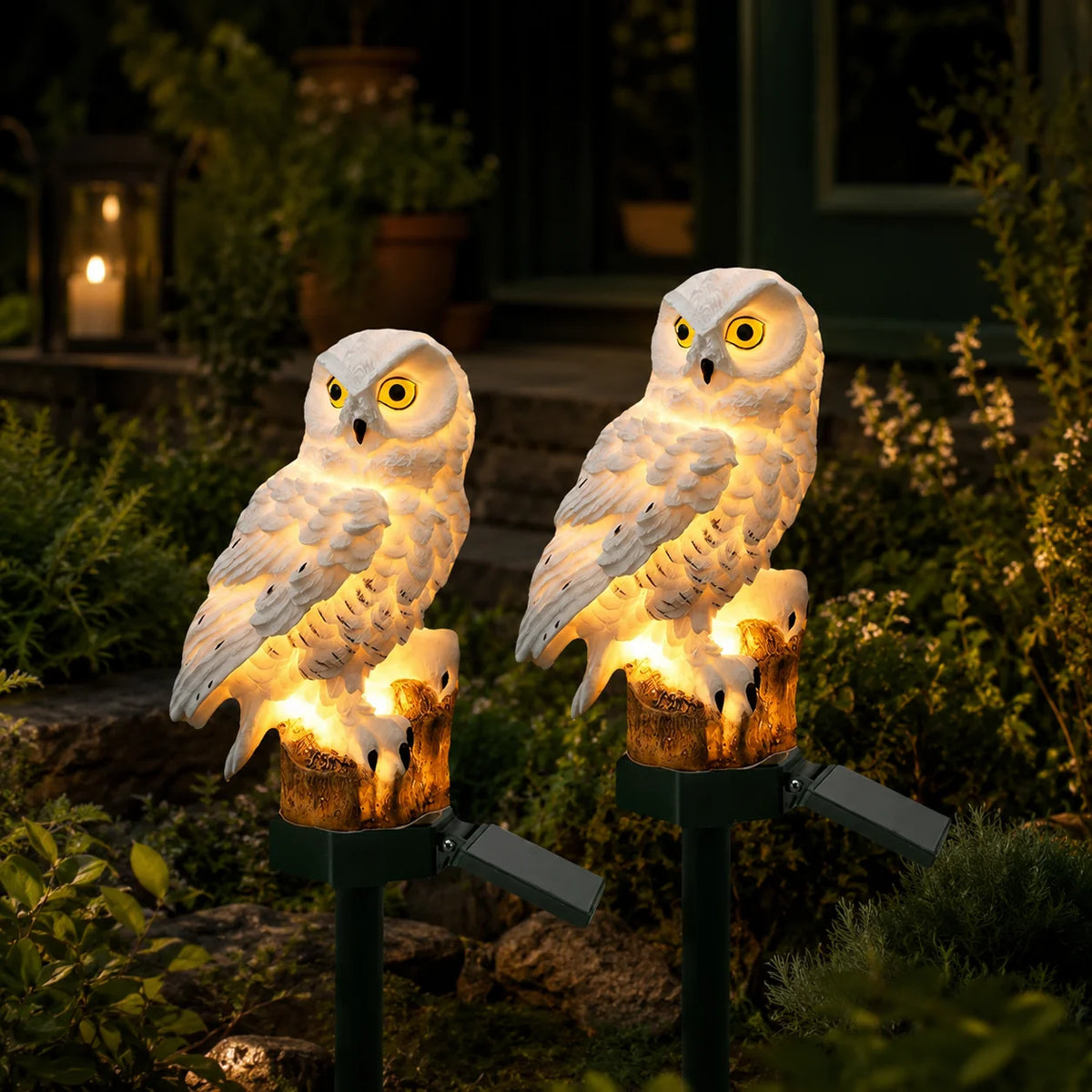 Solar Garden Stake Light Owl-Shaped Warm White & Weather-Resistant