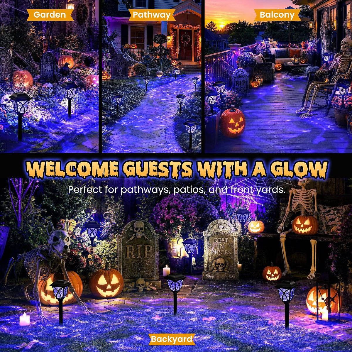 Solar Pathway Lights Purple Ripple Lens Dusk To Dawn