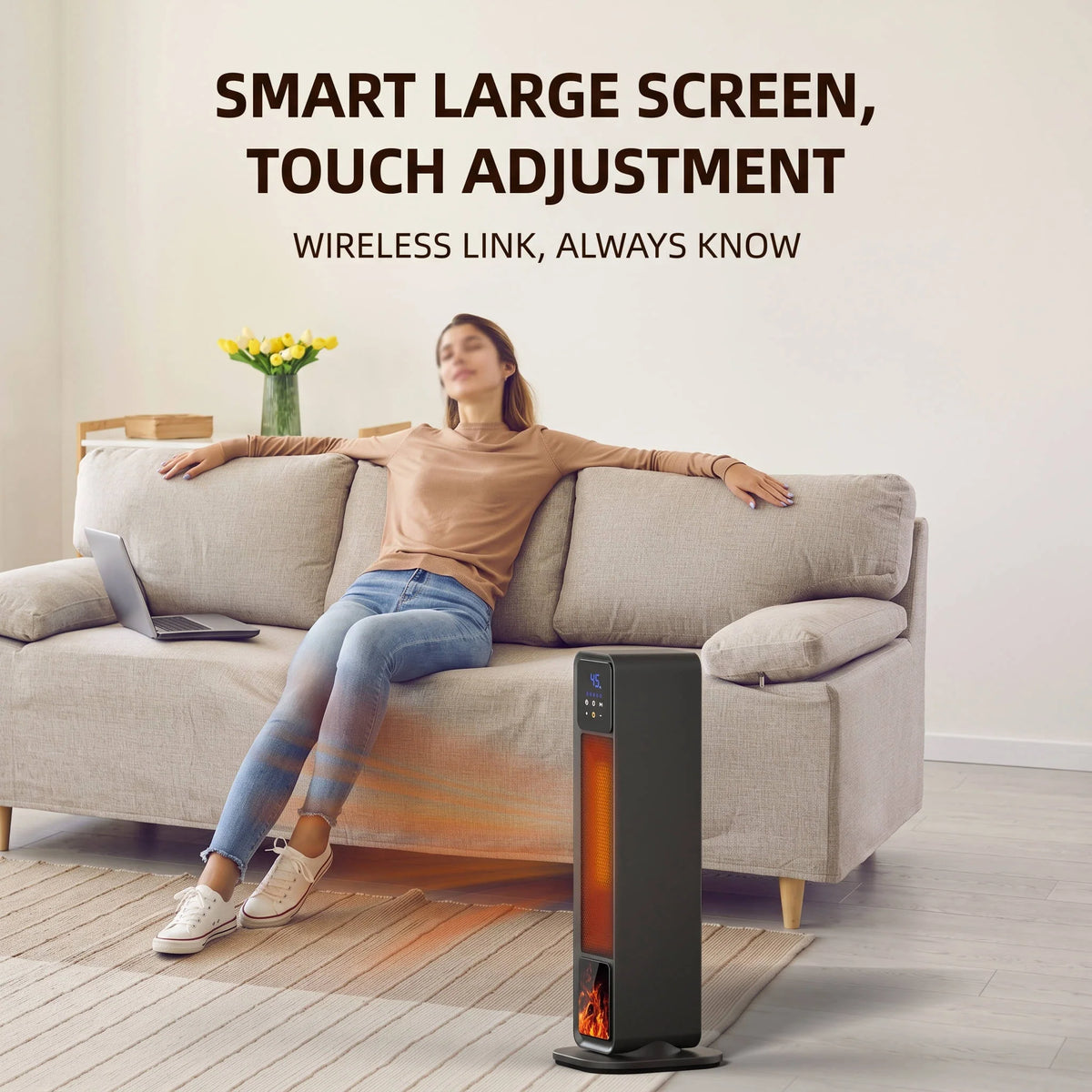 Space Heater Oscillating Ceramic Remote & Touch Controls