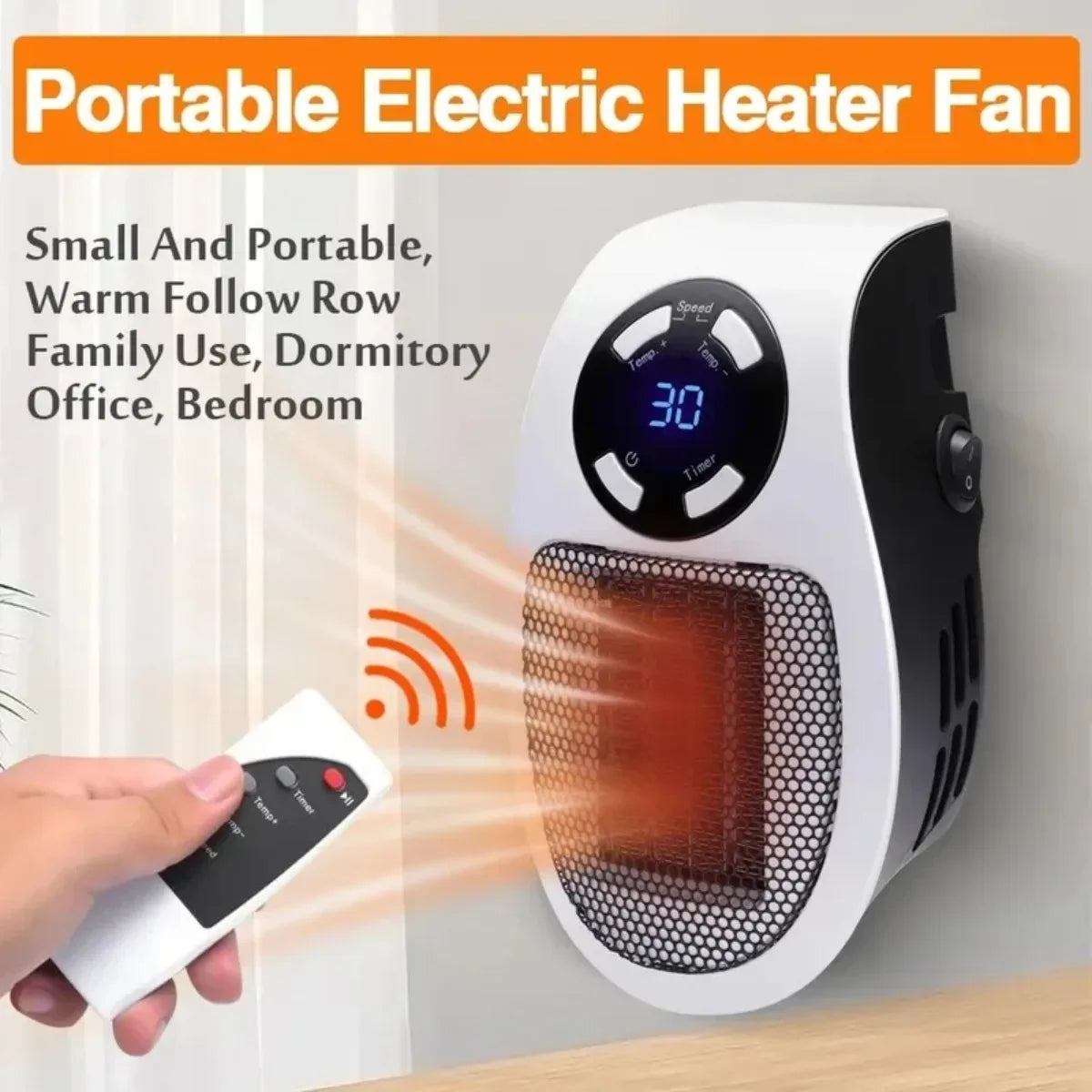 Space Heater Portable Energy-Efficient Tip-Over & Overheat Protection