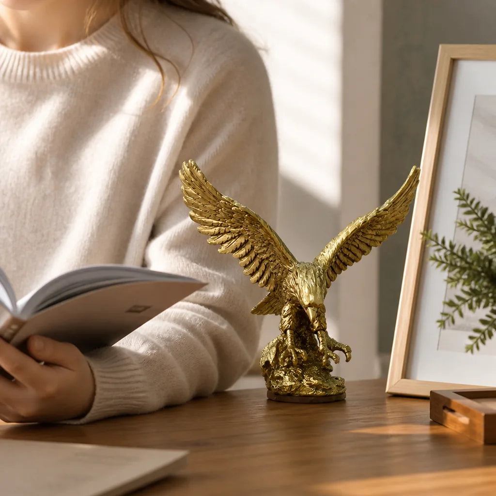 Spread-Wing Resin Eagle Figurine
