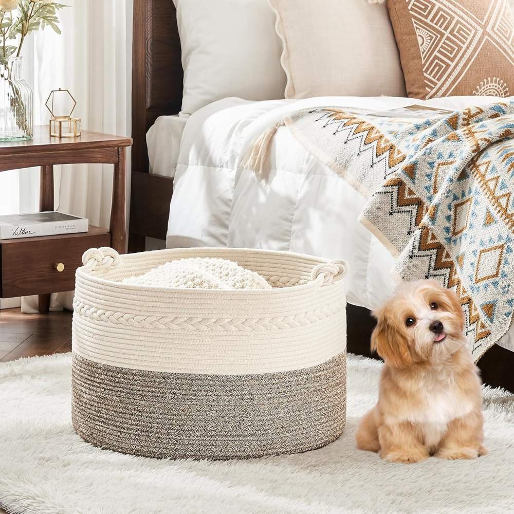 Storage Basket Braided Cotton Rope Extra Large Machine Washable