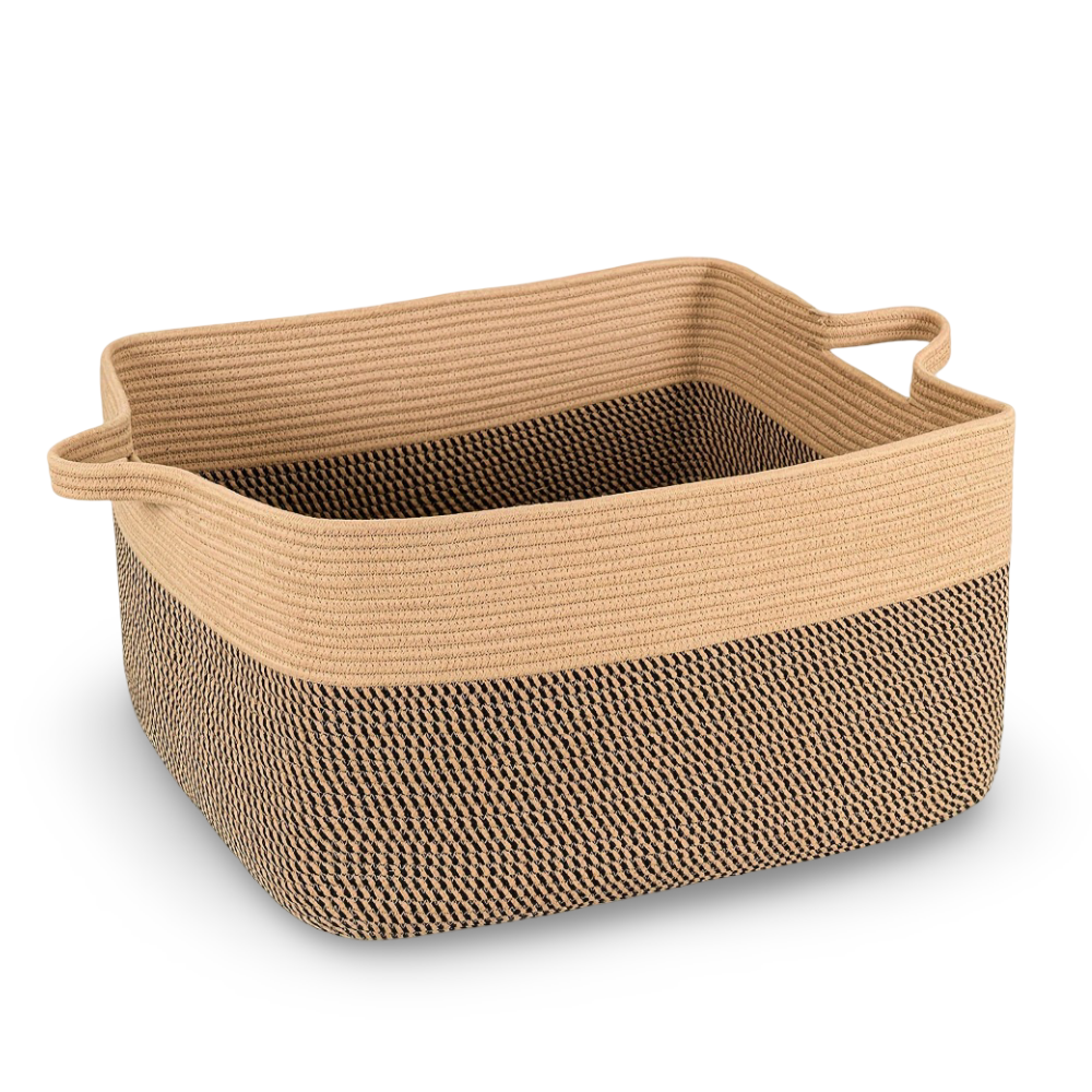 Storage Basket Woven Cotton Rope Machine-Washable 45L