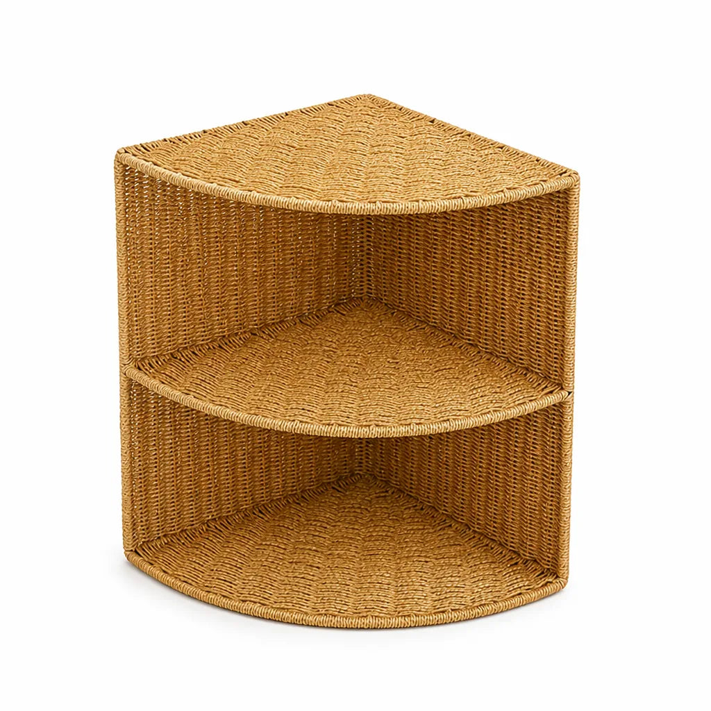 Storage Basket Woven Two Compartments & Space-Saving