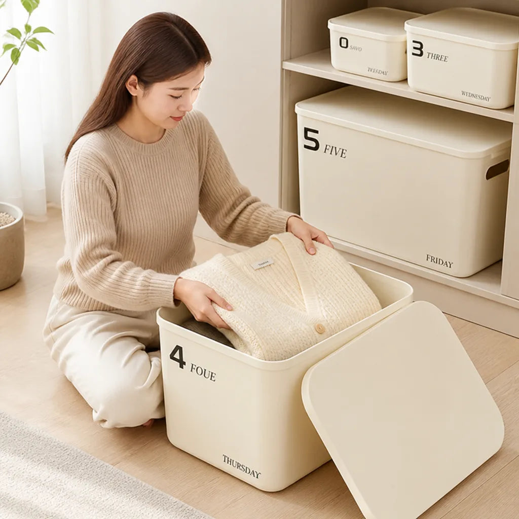 Storage Box With Lid & Stackable 45L