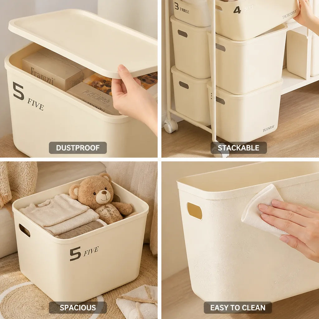 Storage Box With Lid & Stackable 45L