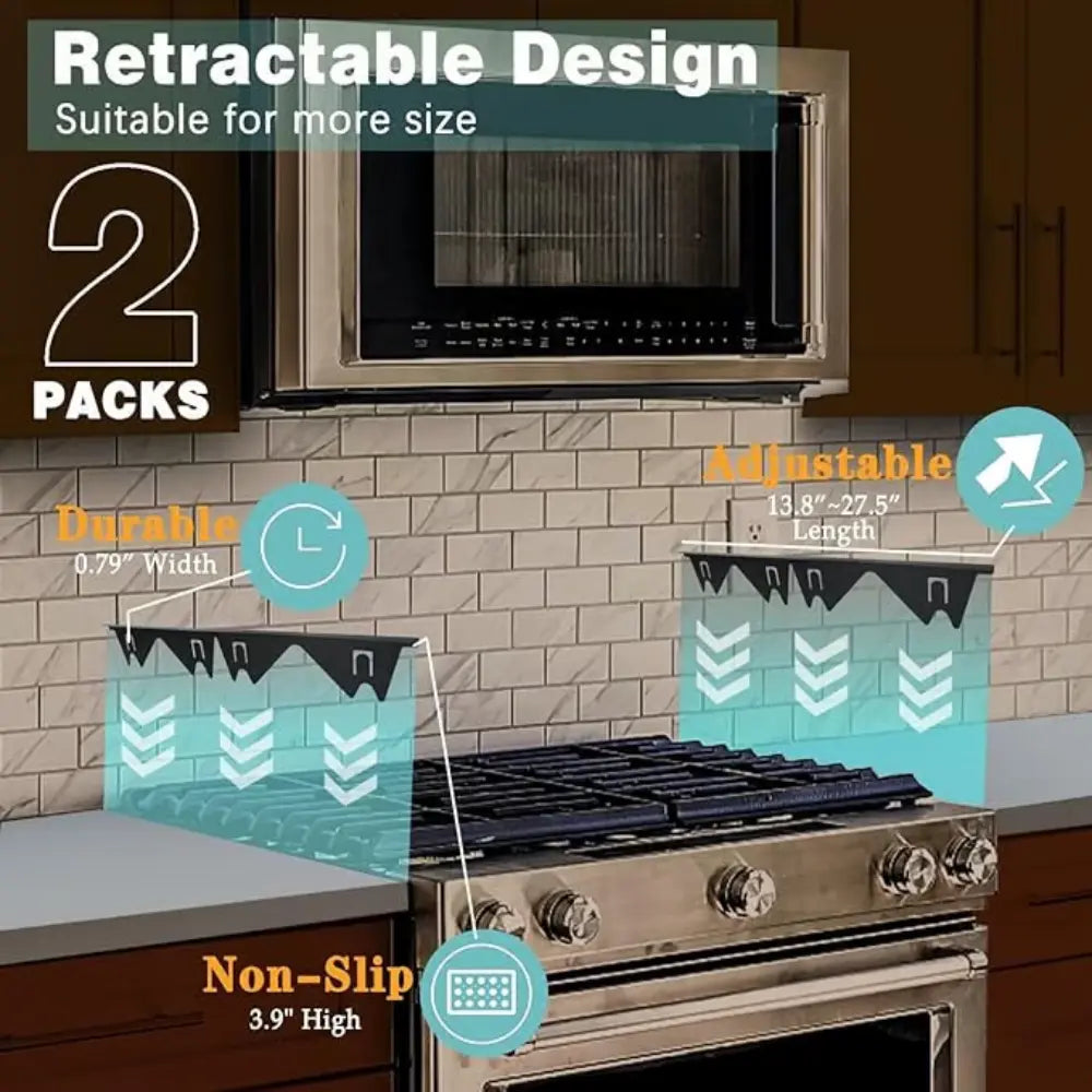 Stove Gap Cover Telescopic Heat-Resistant Stainless Steel