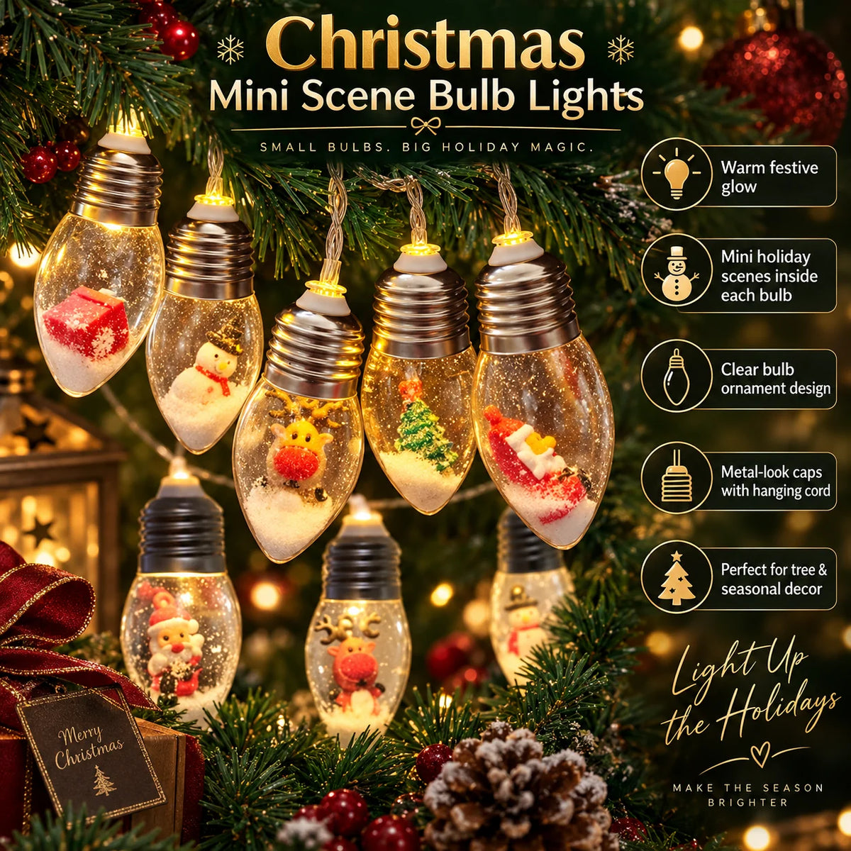 String Lights Battery Operated Acrylic Globes & Warm LED