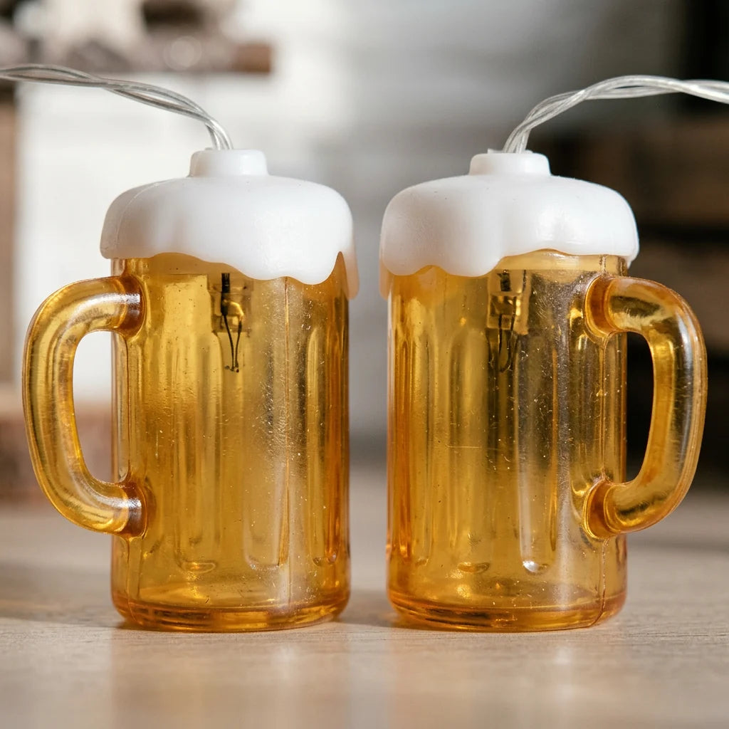 String Lights Beer Mug Motif Battery-Powered Warm White LEDs
