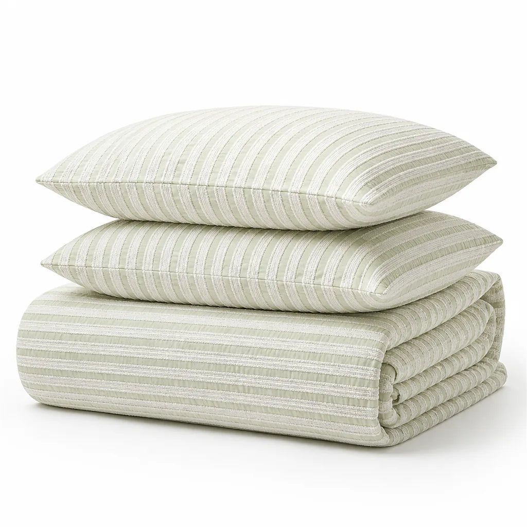 Striped Bedding Set with Duvet Cover and Pillowcases (100% Cotton)