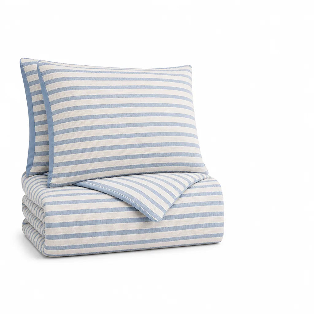Striped Bedding Set with Duvet Cover and Pillowcases (100% Cotton)