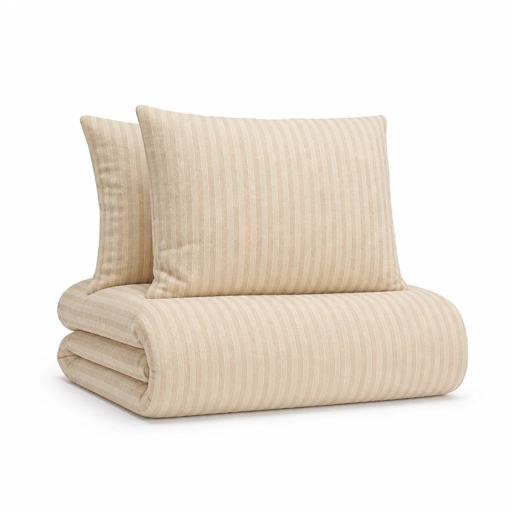 Striped Bedding Set with Duvet Cover and Pillowcases (100% Cotton)