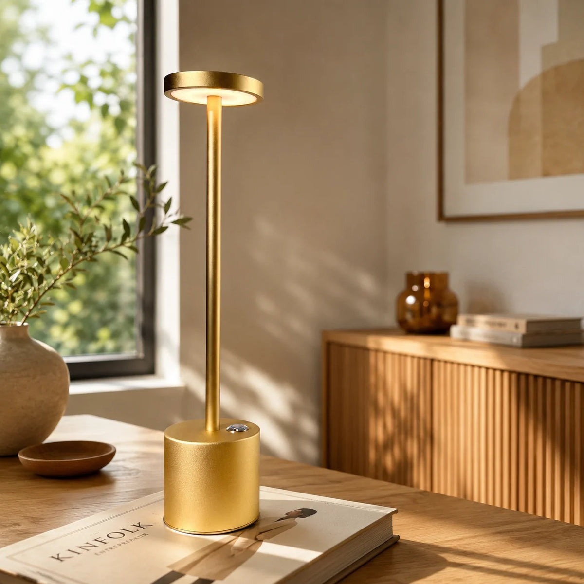 Table Lamp Cordless Rechargeable Three Dimming Levels