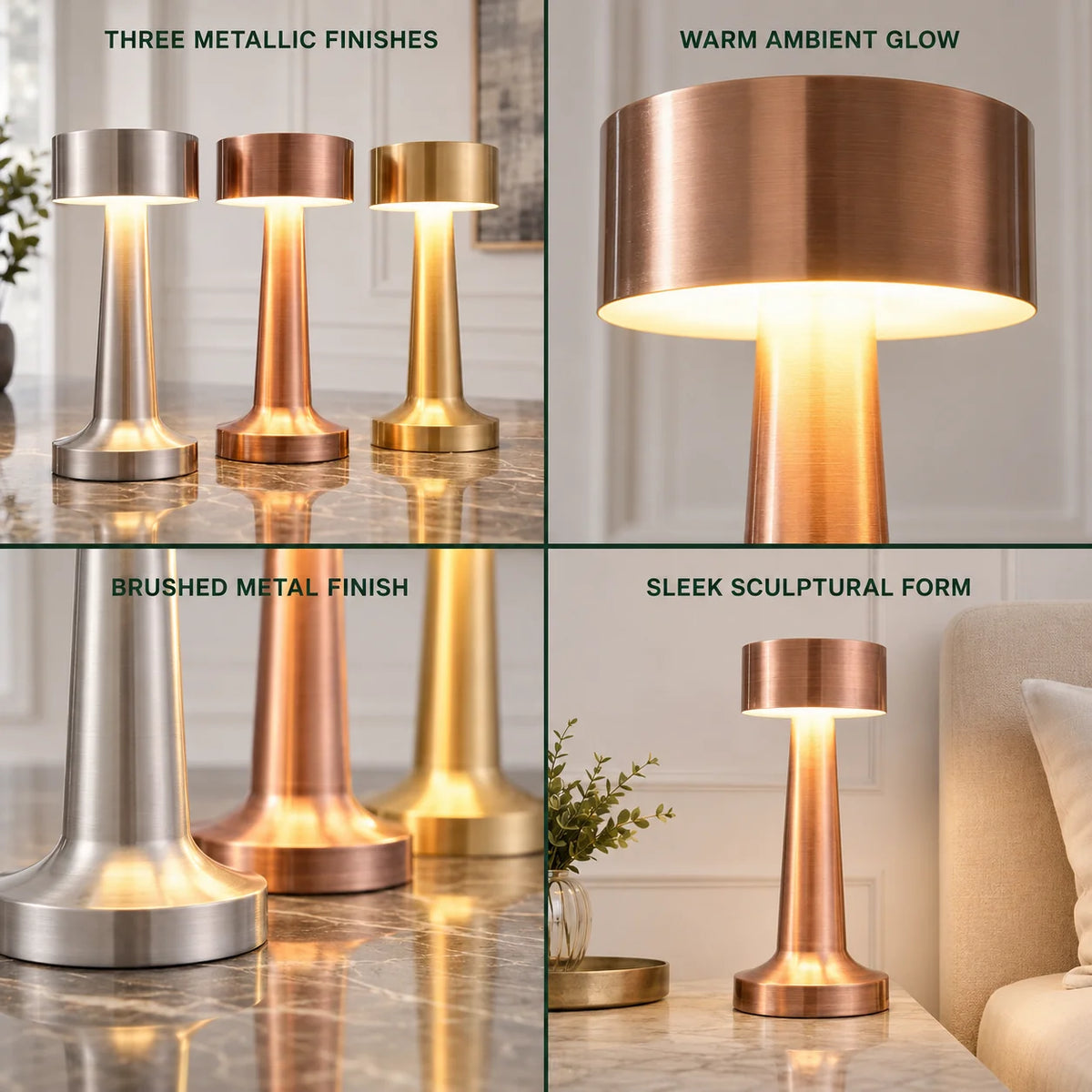Table Lamp Cordless Touch Dimmable 15-Hour Battery