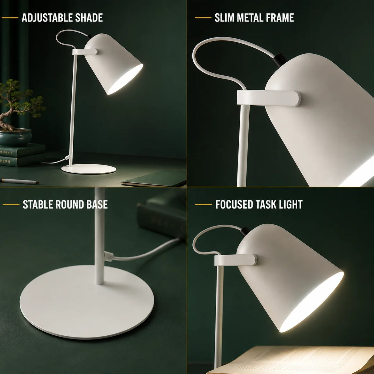 Table Lamp Plug-In Painted Iron Directional Light