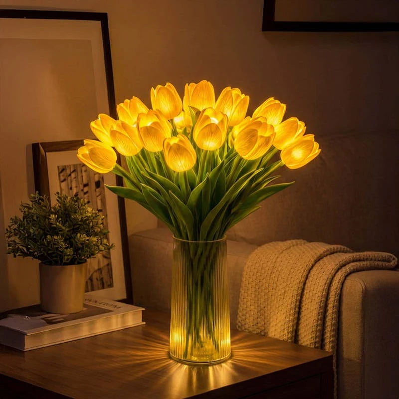 Table Lamp Real-Touch Petals Warm White LED Battery Operated
