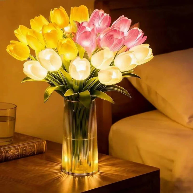 Table Lamp Real-Touch Petals Warm White LED Battery Operated