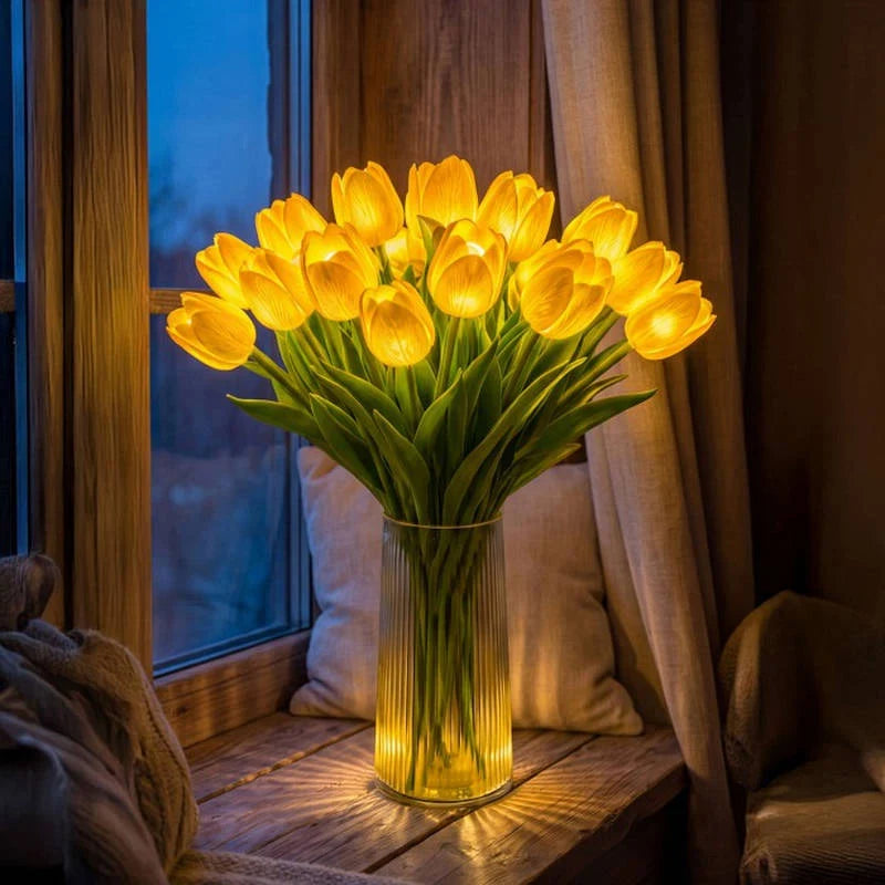 Table Lamp Real-Touch Petals Warm White LED Battery Operated