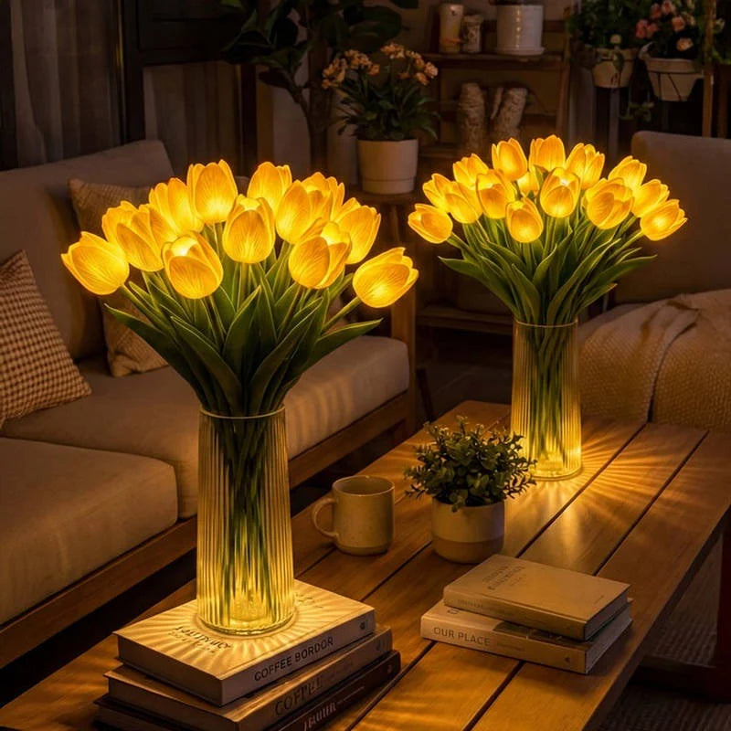 Table Lamp Real-Touch Petals Warm White LED Battery Operated