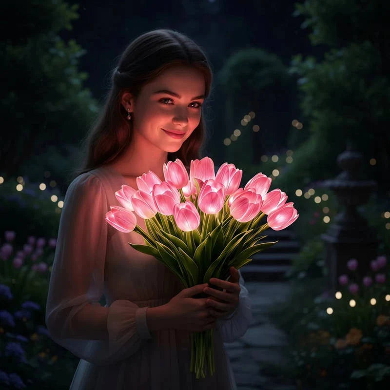 Table Lamp Real-Touch Petals Warm White LED Battery Operated
