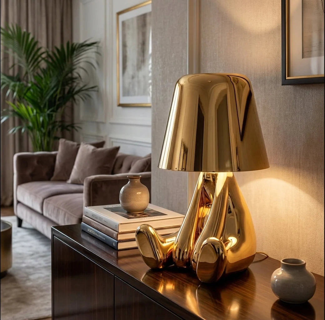 Table Lamp Sculptural Touch-Dimmable USB Rechargeable