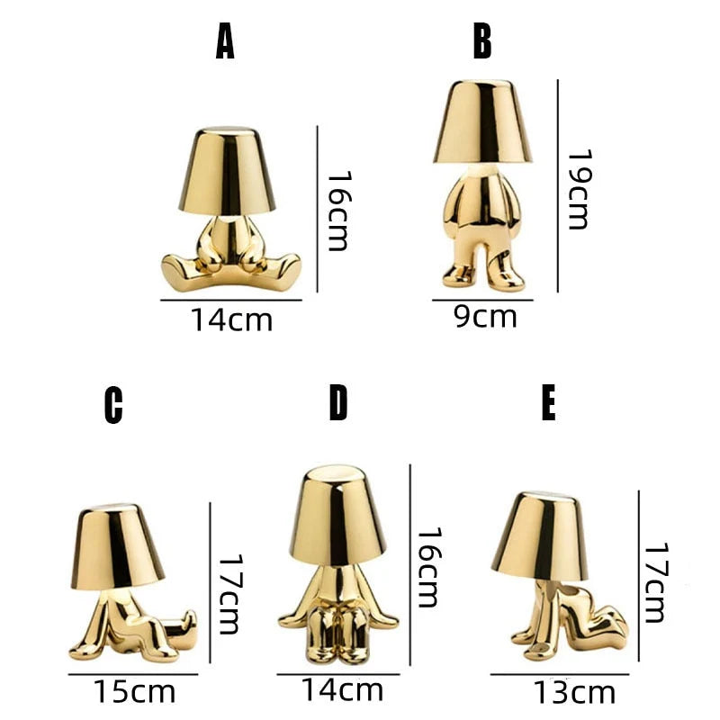 Table Lamp Sculptural Touch-Dimmable USB Rechargeable