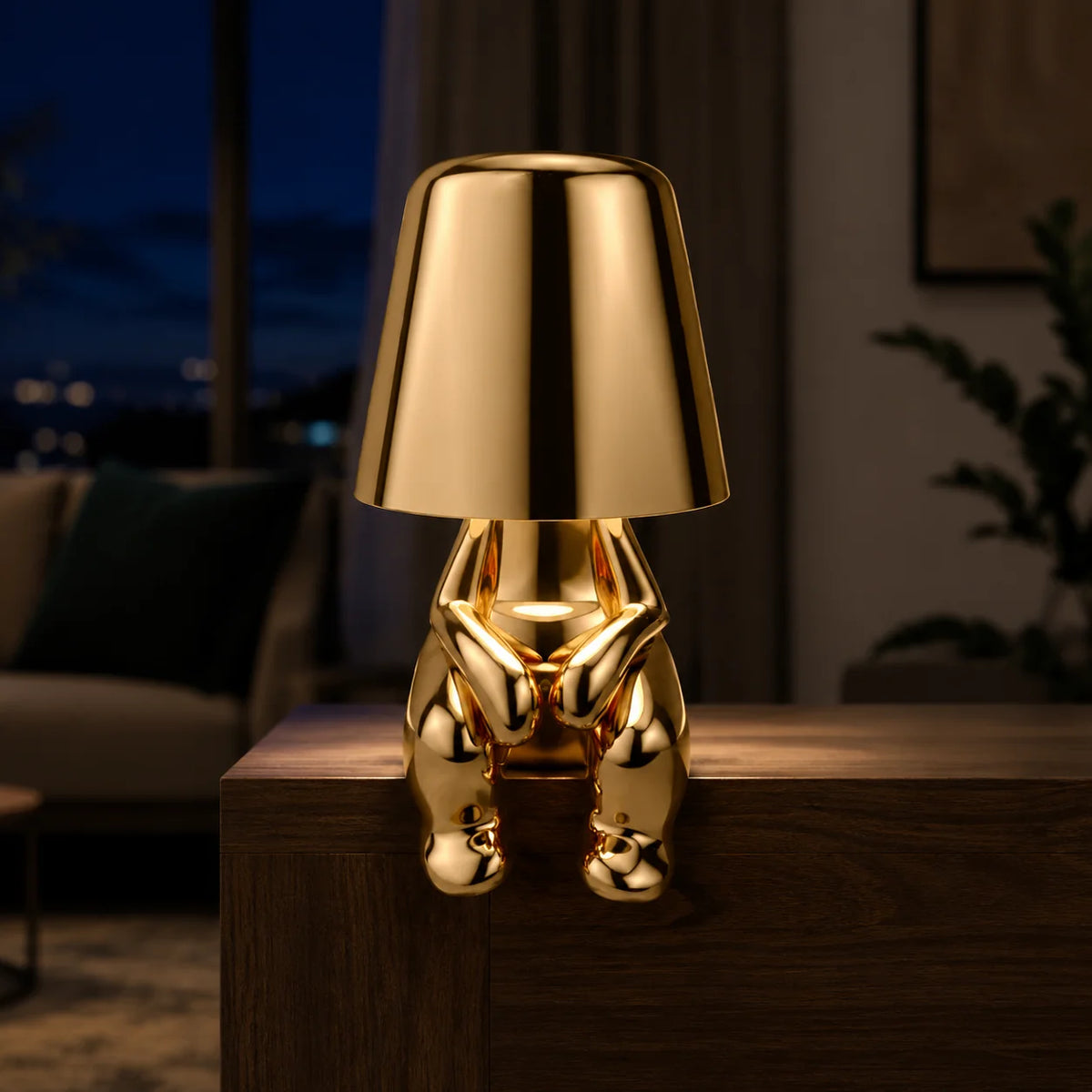 Table Lamp Sculptural Touch-Dimmable USB Rechargeable