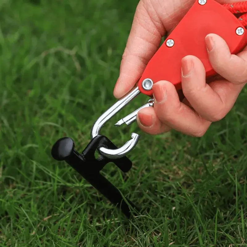 Tent Guy Rope Quick-Lock Pulley Reflective Stainless Carabiners 4m