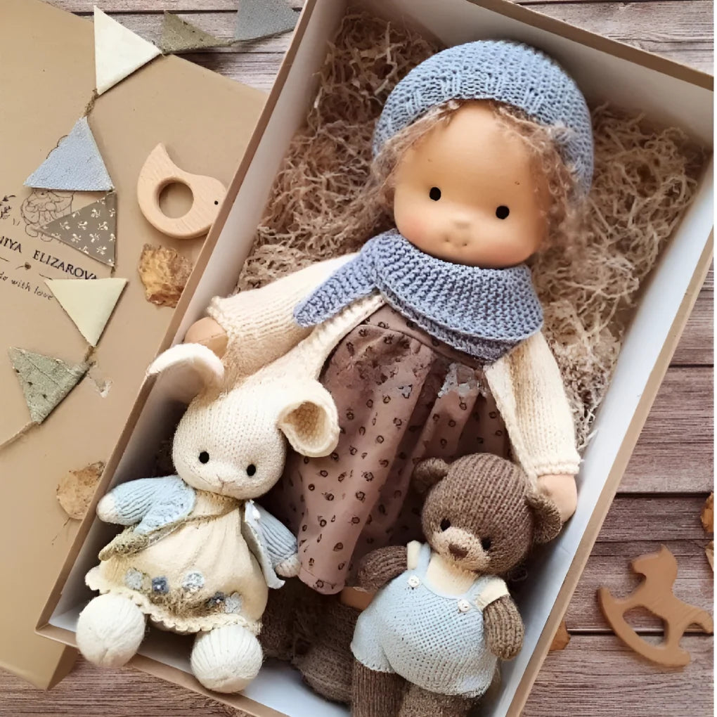 Toddler Doll Hypoallergenic Cotton & Wool Neutral Face