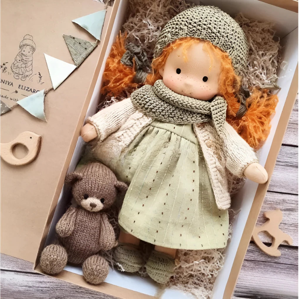 Toddler Doll Hypoallergenic Cotton & Wool Neutral Face