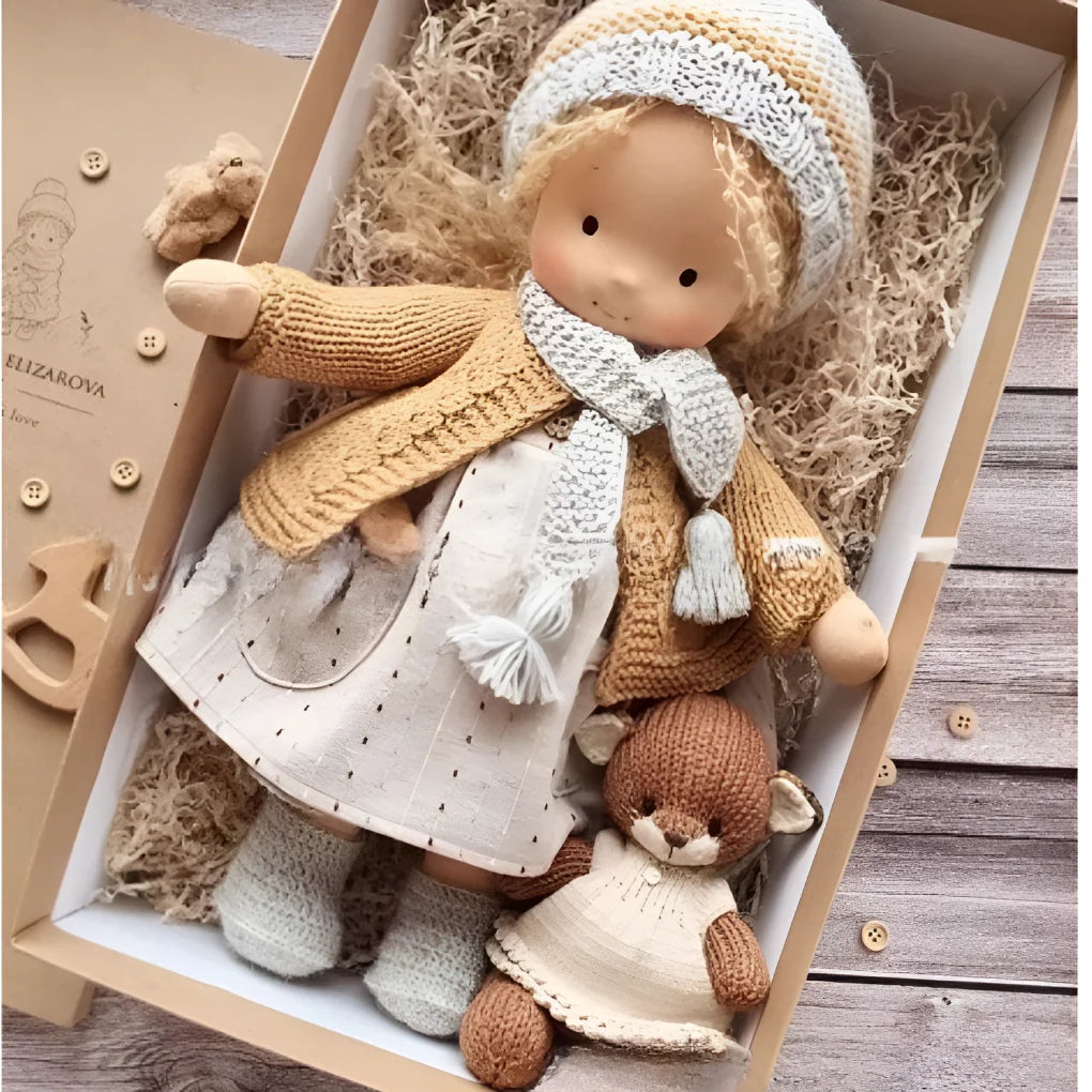 Toddler Doll Hypoallergenic Cotton & Wool Neutral Face