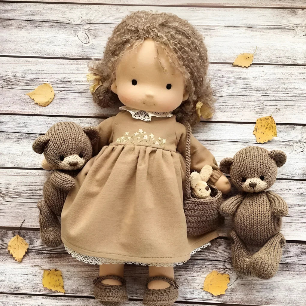 Toddler Doll Hypoallergenic Cotton & Wool Neutral Face