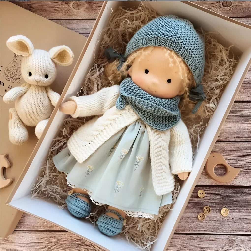 Toddler Doll Hypoallergenic Cotton & Wool Neutral Face