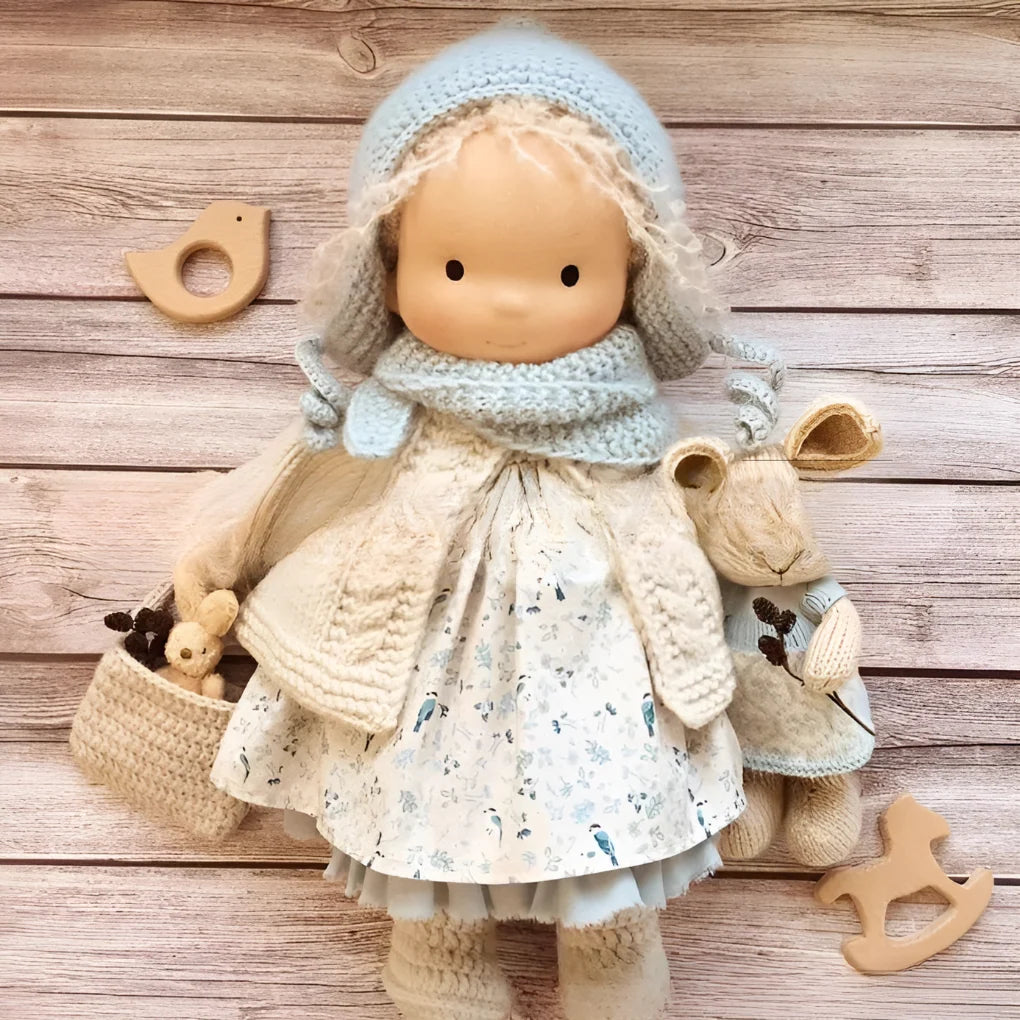 Toddler Doll Hypoallergenic Cotton & Wool Neutral Face