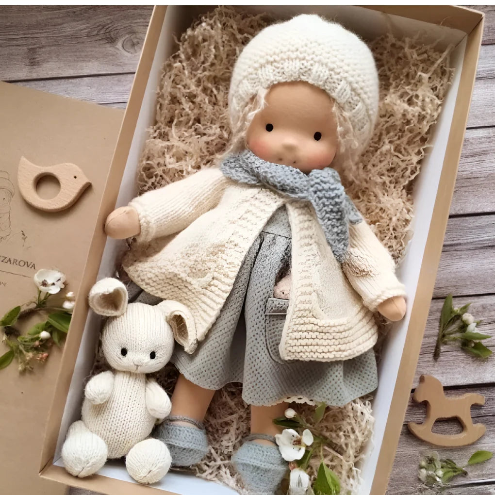 Toddler Doll Hypoallergenic Cotton & Wool Neutral Face