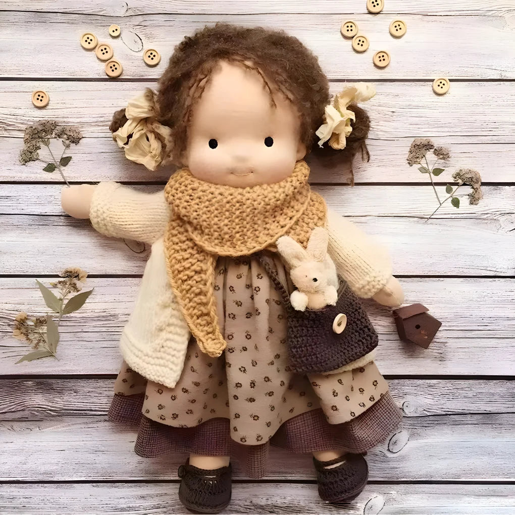 Toddler Doll Hypoallergenic Cotton & Wool Neutral Face