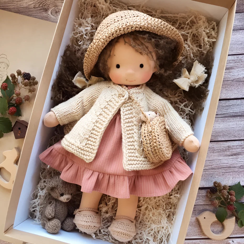 Toddler Doll Hypoallergenic Cotton & Wool Neutral Face