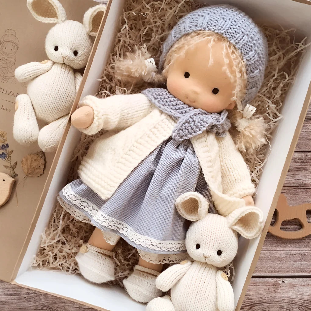 Toddler Doll Hypoallergenic Cotton & Wool Neutral Face