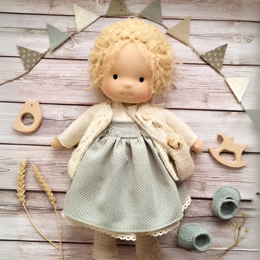 Toddler Doll Hypoallergenic Cotton & Wool Neutral Face