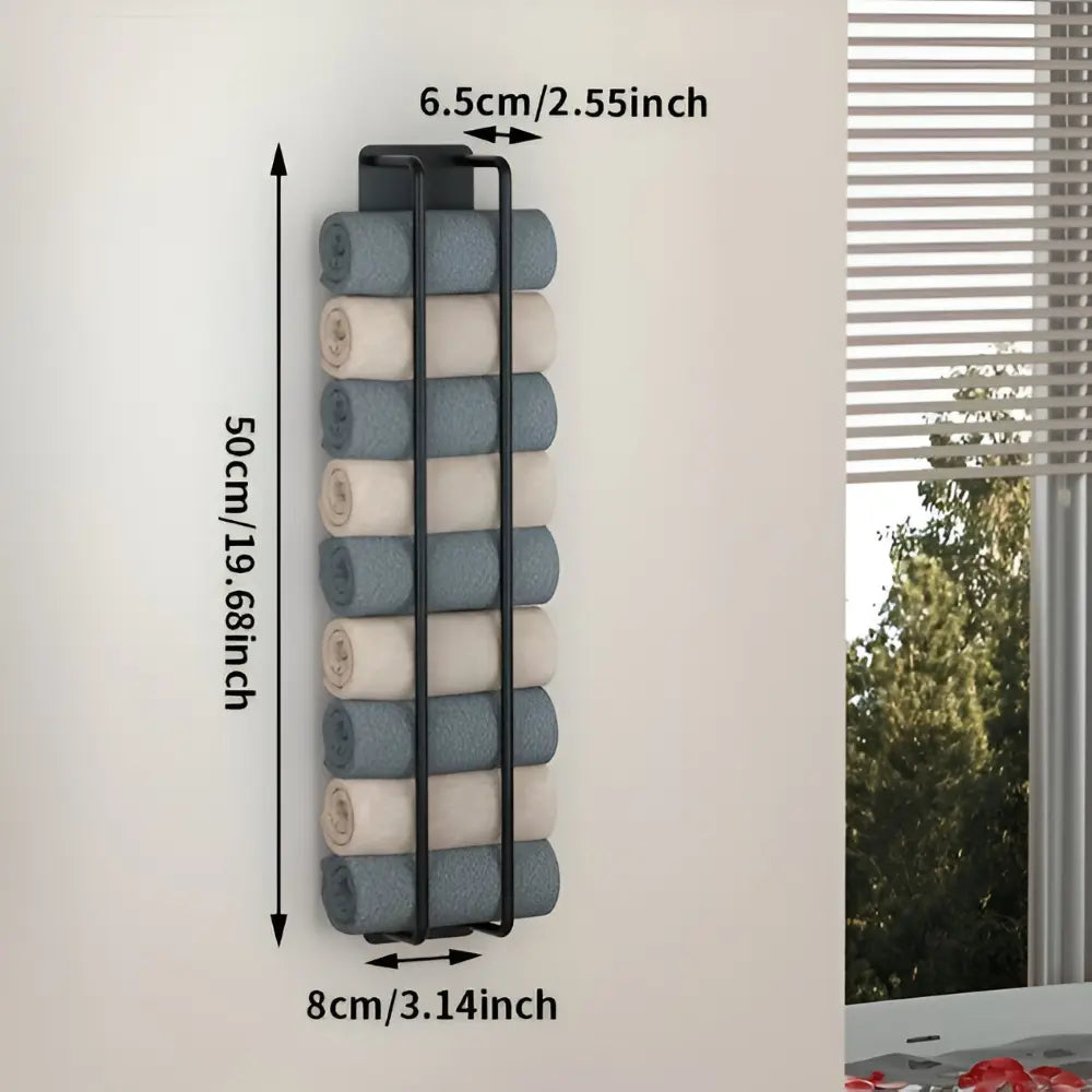 Towel Holder Wall-Mounted Open Wire Matte Black