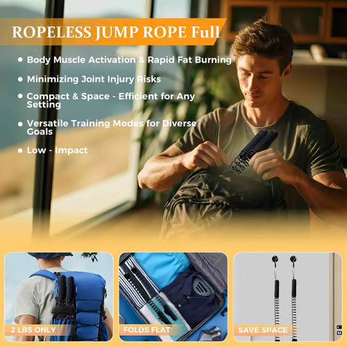 Training Rope Weighted Spring Leather Handles Set of 2