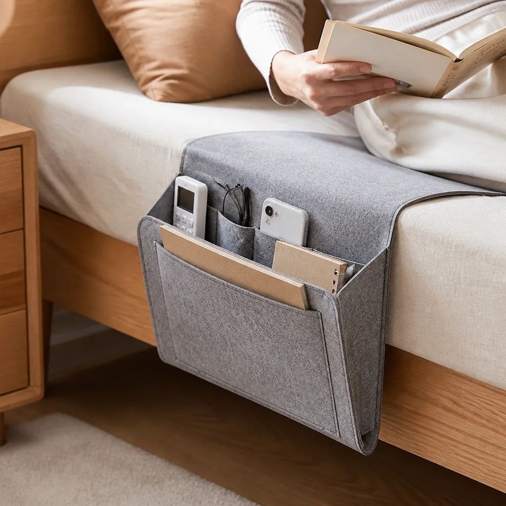 Tuck-Under Bedside Organizer for Bed & Sofa (5-Pocket)