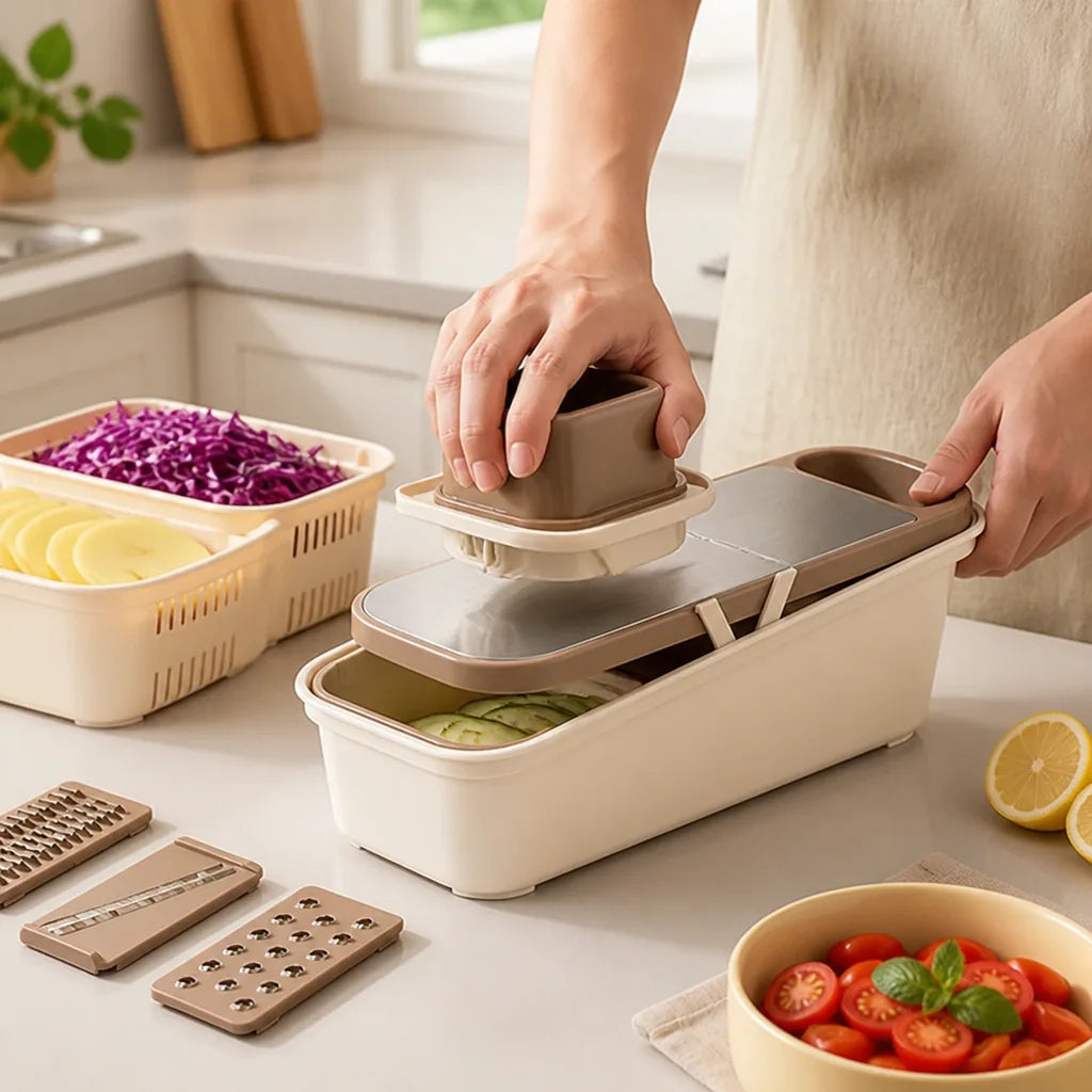 Vegetable Cutter Elevated Hand Guard 304 Stainless Steel Blades