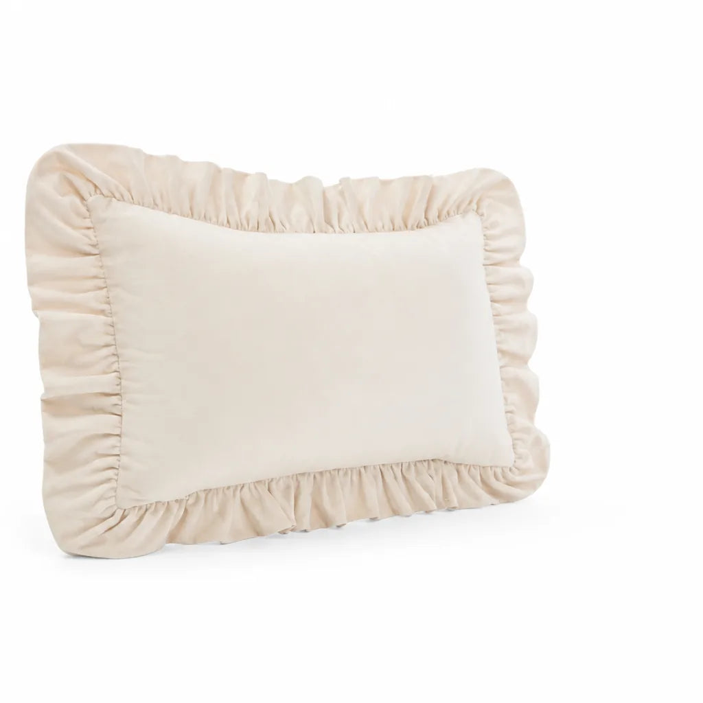 Velvet Face Pillow Sham With Ruffled Flange (Hidden Zipper)