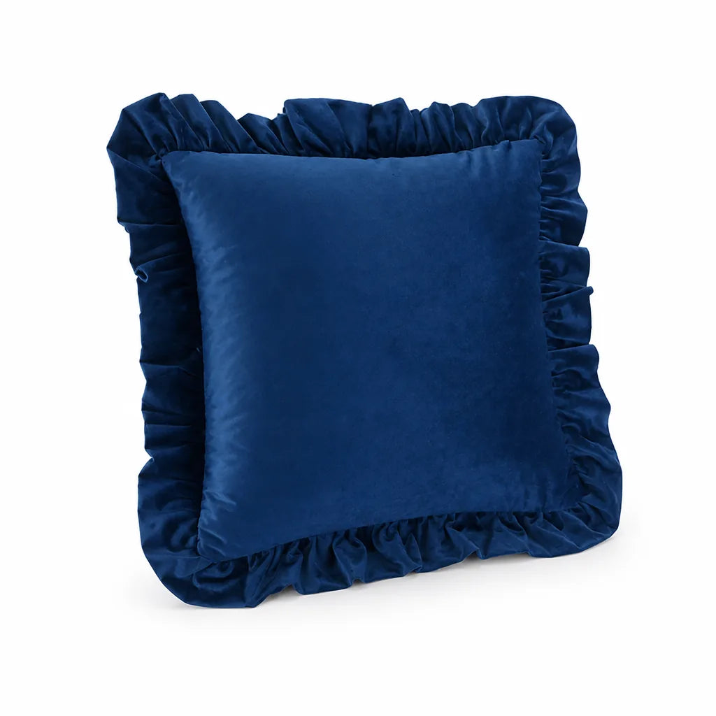 Velvet Face Pillow Sham With Ruffled Flange (Hidden Zipper)