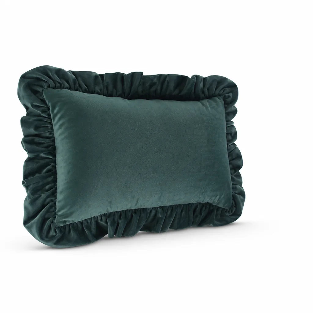 Velvet Face Pillow Sham With Ruffled Flange (Hidden Zipper)