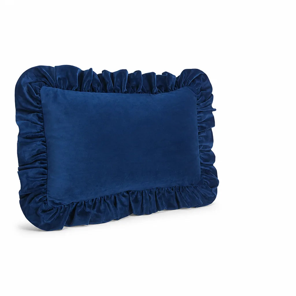 Velvet Face Pillow Sham With Ruffled Flange (Hidden Zipper)