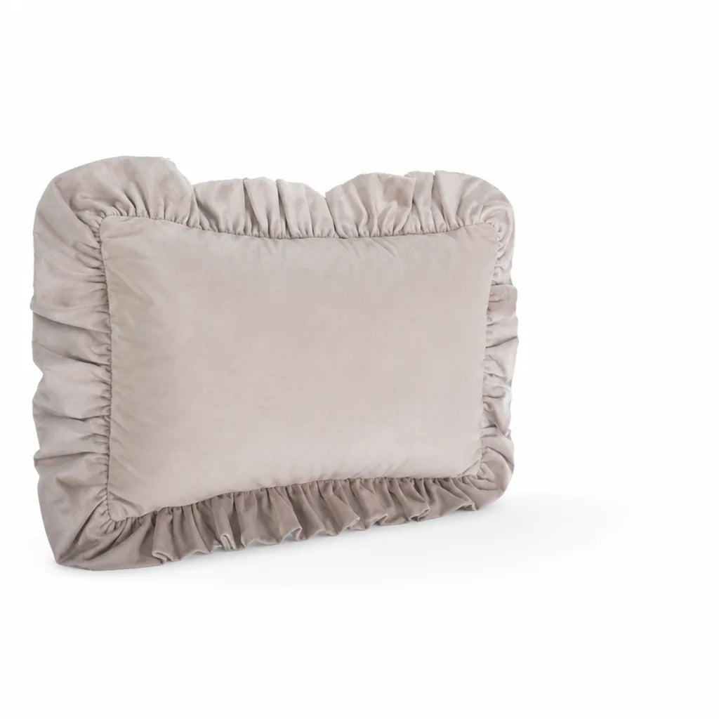 Velvet Face Pillow Sham With Ruffled Flange (Hidden Zipper)